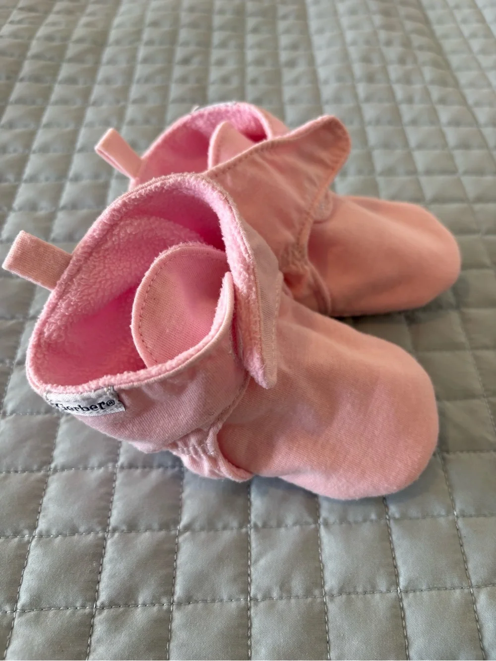 Soft Pink Baby Booties - 6-9m